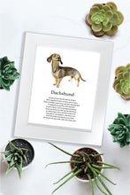 Load image into Gallery viewer, Dachshund Poem Print (Frame Not Included)