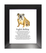 Load image into Gallery viewer, English Bulldog Poem Print (Frame Not Included)