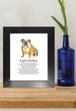 Load image into Gallery viewer, English Bulldog Poem Print (Frame Not Included)