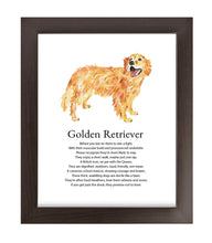 Load image into Gallery viewer, Golden Retriever and Poem Print
