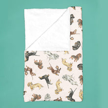 Load image into Gallery viewer, Dachshund Plush Blanket - Blush

