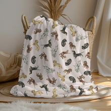 Load image into Gallery viewer, Dachshund Plush Blanket - Blush

