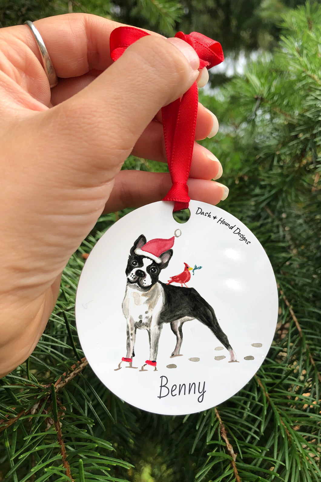 Boston Terrier Aluminum Ornament