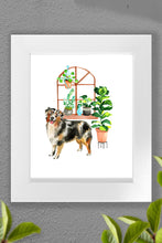 Load image into Gallery viewer, Australian Shepherd Plant Print (Frame Not Included)
