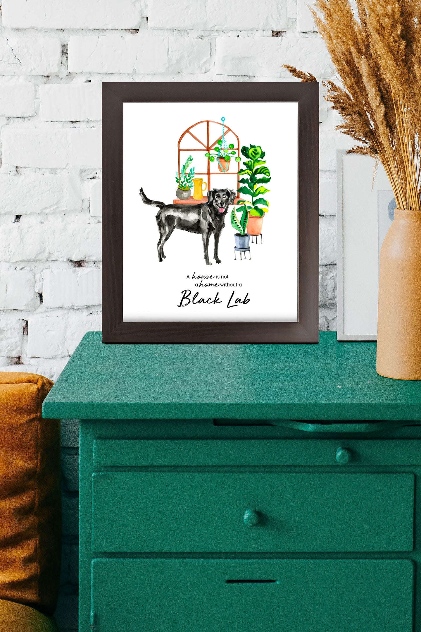Black Lab Home Print (Frame Not Included)