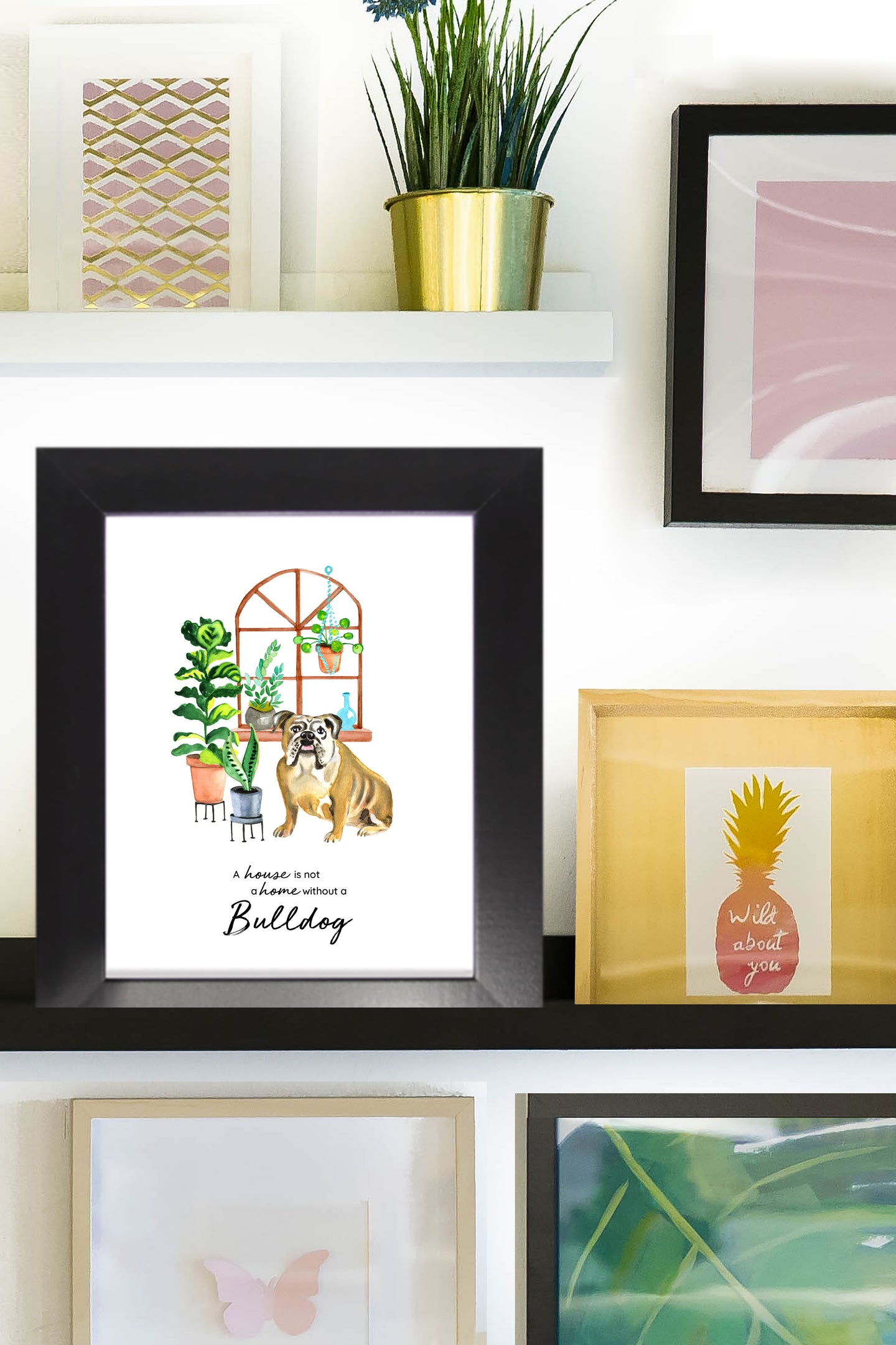English Bulldog Home Print (Frame Not Included)