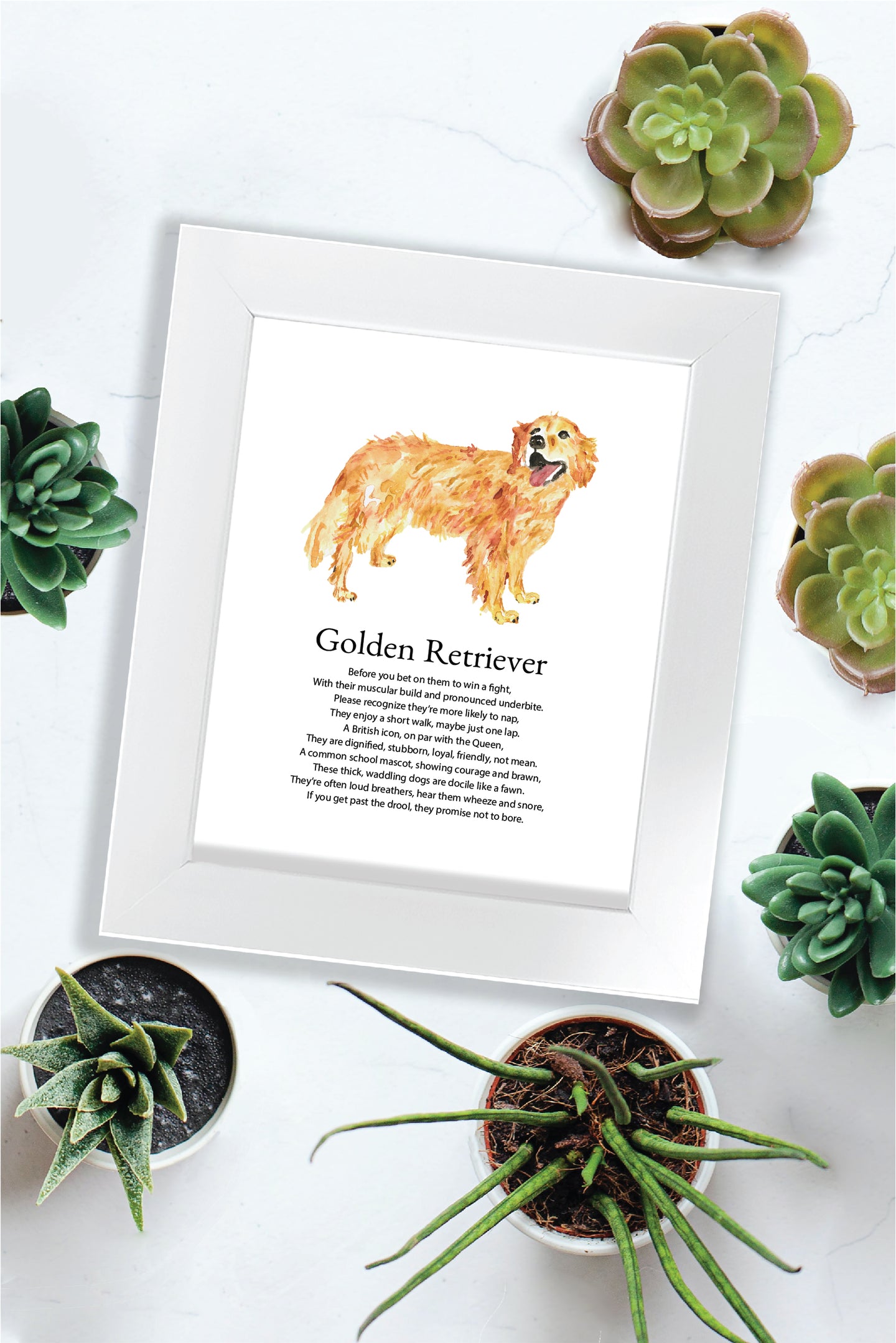 Golden Retriever and Poem Print